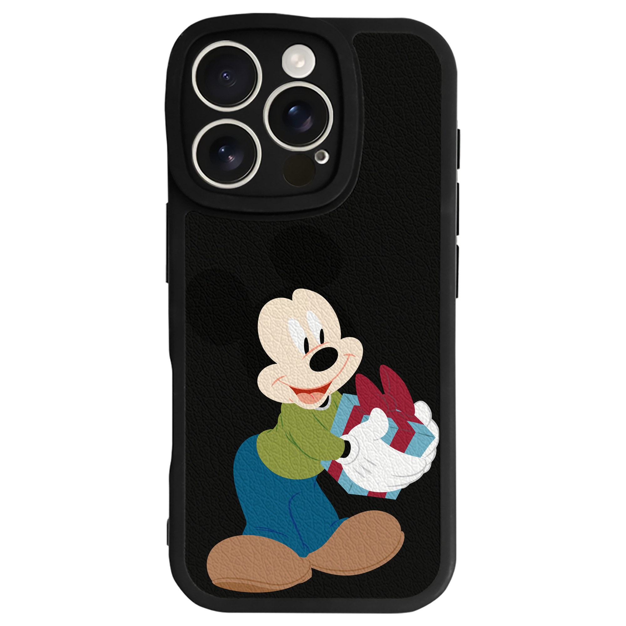 （画像用） ミッキーマウス Mickey Mouse 【iPhone 16シリーズ対応】シリコンスマホケース（レザー調） 材質：シリコン